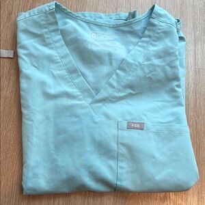 Figs Light Blue Scrub Top
